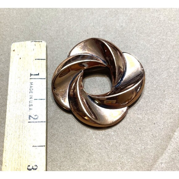 Vintage Renoir Signed Modern Art Brooch Copper - Picture 4 of 6